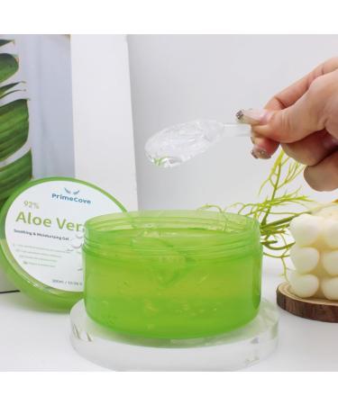 PrimeCove - 92% Aloe Vera Gel (300ml) | Soothing & Cooling | For Hair Face & Body | Fast-Absorbing Moisturiser | Skin-Firming & Protective | All Skin Types - Buy Online on SooperMarket.com