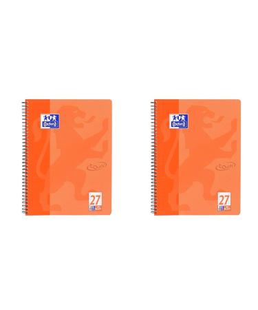 Oxford Touch College Block A4 ruled with double margin 80 sheets coral (pack of 2) 1 (pack of 2)