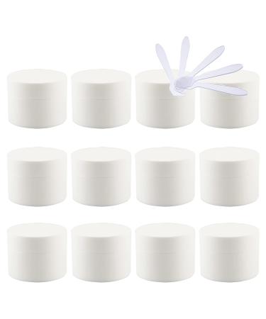 TIANZD 48 Pieces 15ml Matte White Empty Plastic Cosmetic Jars with Screw Lid Inner Liner 15g Small Containers for Homemade Cream Gel Lip Balm Salve Storage Pot with 6x Spatula White 15ml