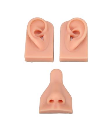 Silicone Ear Model Soft Silicone Nose Model Silicone Body Parts for Piercing Practice Silicone Flexible Model Human Ear Model for Jewelry Display Teaching Instructions (#1)