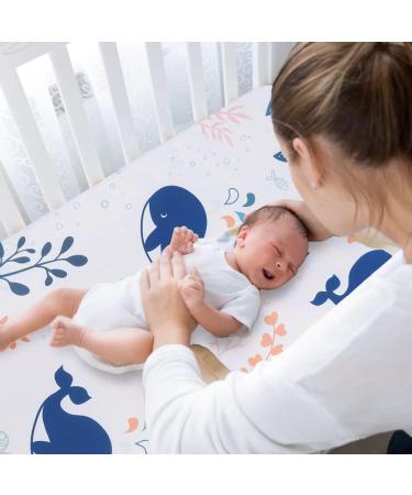 Buy Aolso Baby Mattress Clamping Sheet - 2 Pack Bassinet Cover 84x41cm | Fitted Polyester Stroller Bed Sheet in White/Blue - International Shipping Available - Buy Online on SooperMarket.com
