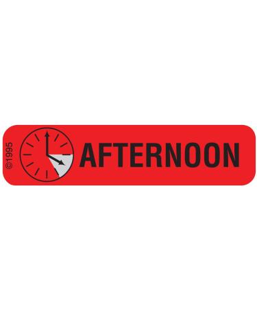 PHARMEX 1-681 Permanent Paper Label Afternoon 1 9/16 x 3/8 Red (500 per Roll 2 Rolls per Box)