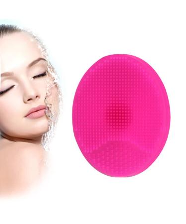 Soft Silicone Facial Cleansing Pad - Exfoliating Scrubber & Shower Sponge for Blackhead Removal - Rosy Color - Buy Online on SooperMarket.com