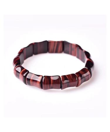 Natural Crystal Rough 1pc Natural Red Tiger Eye Stone Elastic Crystal Bracelet 12MM*16MM