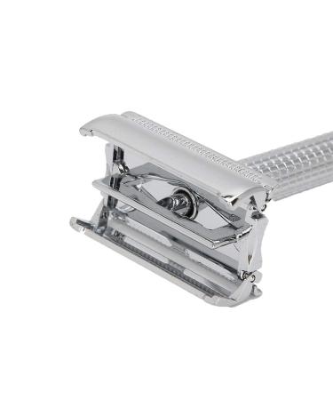 Manual Copper Safety Razor for Men - Silver Beard Shaving Tool with Base | Eco-Friendly Shaving Solution - Buy Online on SooperMarket.com