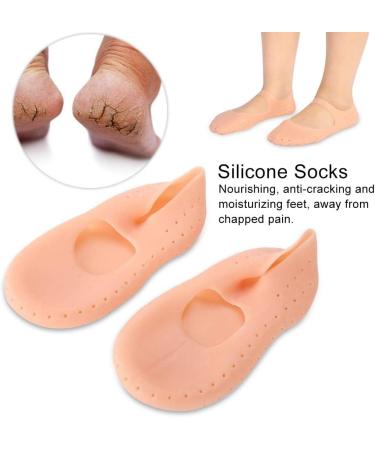 Silicone Protective Socks for Cracked Feet | Anti-Tear Moisturizing Foot Care - M Skin Color - Buy Online on SooperMarket.com