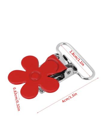 10 Pcs Mini Plum Shape Pacifier Suspender Clips - Durable Clip Holders with 25mm Ring Inner Diameter for Secure Baby Pacifier Attachment - Buy Online on SooperMarket.com
