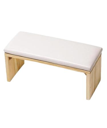 Bohue Nail Arm Rest Wooden Manicure Hand Pillow Comfortable Nail Hand Cushion Nail Tools Professional Hand Pad for Nail Salon (White)