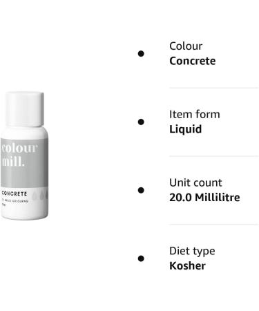 Colour Mill 20ml Edible Food Paint - Concrete Grey | For Baking, Icing & Fondant - Buy Online on SooperMarket.com