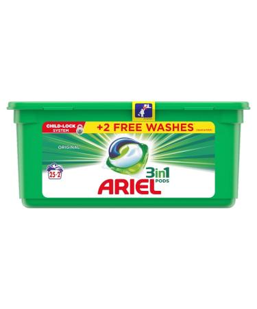 Ariel 3in1 Pods Original Washing 27 Liquid Capsules Original 27 Count (Pack of 1)