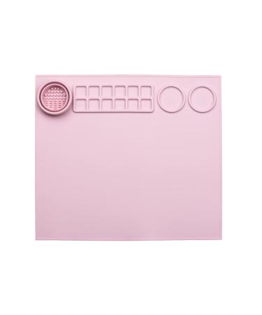 Cheek's Paper Room-Creator Silicone Craft Mat for Painting and Crafts (Pinklet) Large Mat with Collapsible Paint Brush Cleaner for Painting, Clay, Resin and Crafts 15inches X 17inches
