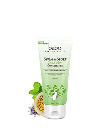 Babo Botanicals Purifying Swim & Sport Conditioner - with Passion Fruit Oil, Organic Aloe Vera & Green Tea - for Babies, Kids or Extra Sensitive Skin - Light Citrus Mint Fragrance, 6 Ounce/180ml 6 Fl Oz (Pack of 1) New P