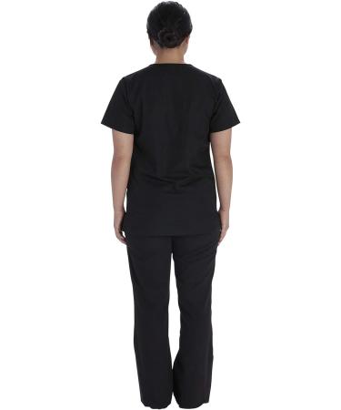 Vital Threads Unisex Scrubs Set V-Neck Top & Drawstring Pant VT509C - Medium Black - Buy Online on SooperMarket.com