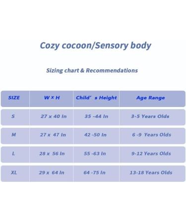 Sensory Sock Premium Updated Version - Blue, Size L (71*142cm) for Ages 3-18 | Durable Seams, Stretchy Fabric for Children and Adults with Sensory Processing Disorders or Autism - Buy Online on SooperMarket.com