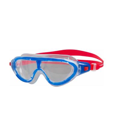 Speedo Unisex Kids Biofuse Rift Mask Junior Swimming Goggles One Size Lava Red/Beautiful Blue/Clear