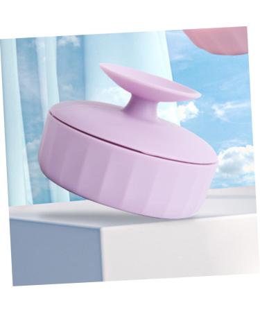 Silicone Makeup Brush Cleaning Box & Pad - Dry Cleaner Tool 7.9x5.25CM - Violet | Best Brush Scrubber Mat for Efficient Makeup Cleaning - Buy Online on SooperMarket.com