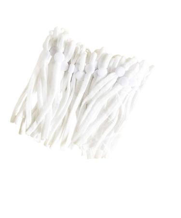 Elastic Bands Strap with Adjustable Buckle Elastic String Cord Thread for Sewing Masks Mask Earloop for DIY Mask Making Supplies 100PCS White