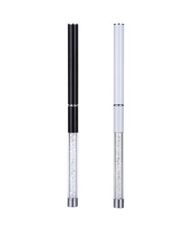 2-Piece Eyelash Brush Set - Reusable Brow & Lash Wands with Cap - Mascara Spoolies Applicator Brushes in Black & White - Buy Online on SooperMarket.com