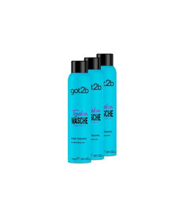 got2b Schwarzkopf Dry Shampoo Dry Wash Extra Volume (3 x 200 ml) Dry Shampoo with Instant Fresh Effect & Volume Boost Dry Shampoo without Residue with up to 48 Hours of Fragrance 151.00 g (Pack of 3)