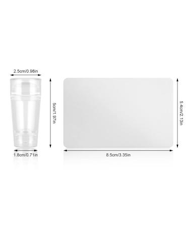 Auidy 6txd Double-End Silicone Nail Art Stamper & Scraper | DIY Manicure Tools for Stamping & French Nails | 5x2.5cm Nail Transfer Stamp - Buy Online on SooperMarket.com