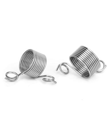 JOYUETLAN Yarn Guide Knitting Thimble  2 Piece 2 Size Stainless Steel Coiled Knitting Thimble Finger Ring for Knitting Crafts Accessories Tool
