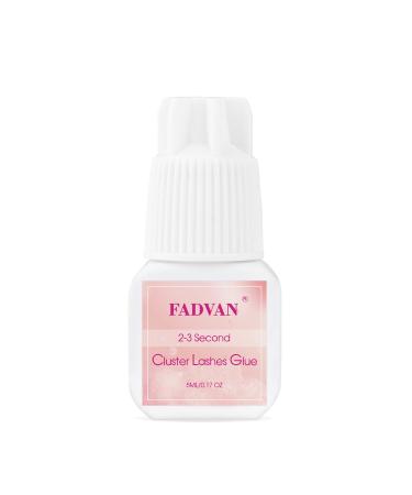 FADVAN Individual Cluster Lashes Glue DIY Lash Extension Glue Sensitive Eyelash Extension Glue Self Application Adhesive Black Eyelash Adhesive No Fume No Irritation 1Pcs-Cluster glue-5ml
