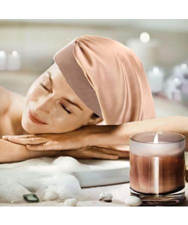 Ladaypoa Long Satin Sleeping Cap - 2 Large Sleeping Hats for Women | Extra Large Soft Satin Sleep Caps for Long Braids | Comfortable Black & Gold with Wide Elastic Ribbon - Buy Online on SooperMarket.com