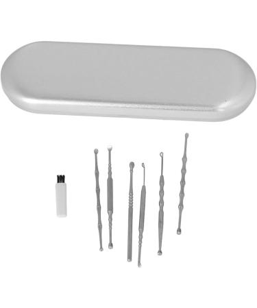 Stainless Steel Ear Wax Remover Kit - Portable Ear Cleaning Tool for Home & Travel (Silver) - Buy Online on SooperMarket.com