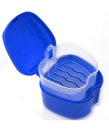 Buy 2x Dark Blue Prostheses Suitcase & Bath Box Storage for False Teeth | Travel-Friendly Prosthesis Solutions - Buy Online on SooperMarket.com