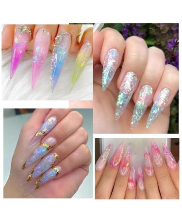 Opal Flakes Nail Sequins - Purple Holographic Glitter - DIY Nail Art Decoration Kit - Buy Online on SooperMarket.com