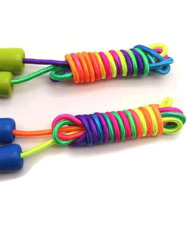 Buy Homello Adjustable Jump Rope for Children - Wooden Handle & Cotton Rope - 260cm Blue & Light Green for Fitness & Fun - Buy Online on SooperMarket.com