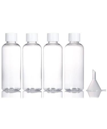 80 ml of travel bottles 4 pieces refillable. Leave empty plastic container in travel sizes bottles with screw cap for toilet items soap shampoo and conditioner clearly 4 x 80ml