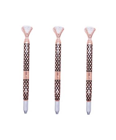 Baluue 3pcs Embroidery Pen Eyebrow Pen Brow Pencil Permanent Pen Makeup Pen Golden Crystal