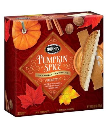 Nonni's Pumpkin Spice Biscotti - Italian Biscotti Cookies - Biscotti Individually Wrapped - Biscotti w/ Blend of Spices & Dipped in Gourmet Cinnamon Icing - Kosher - 6.88 oz, 3 Pack