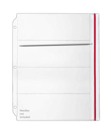 StoreSMART - Zipper Binder Page for 8 Double Pointed Knitting Needles Holds 4 Sets - 10-Pack - DP600-4-10pack