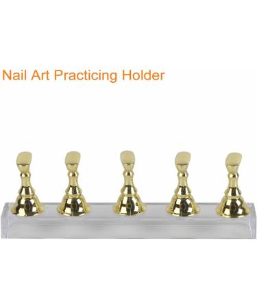 Nail 14 9 2 Display Stand for False Nails Nail Art Practice Gold Magnetic Nail Shelf - Buy Online on SooperMarket.com