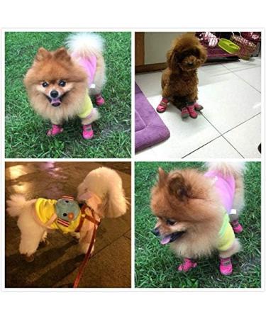 Pihappy Warm Winter Dog Boots XS Pink - Skidproof Snowman Paw Protectors 4PCS - Buy Online on SooperMarket.com