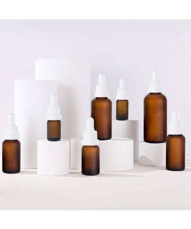 Zeoabsy 6 Pack 10ml Frosted Brown Glass Pipette Bottles - Ideal for Essential Oils & Aromatherapy - Clear Drip Bottle with White Lock Ring - Buy Online on SooperMarket.com