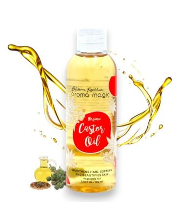 Aroma Magic Castor Oil for Hair Growth Skin & Eyelashes | Pure Natural Carrier Oil | 3.38 Fl Oz - Moisturizing Aromatherapy Massage Oil - Buy Online on SooperMarket.com