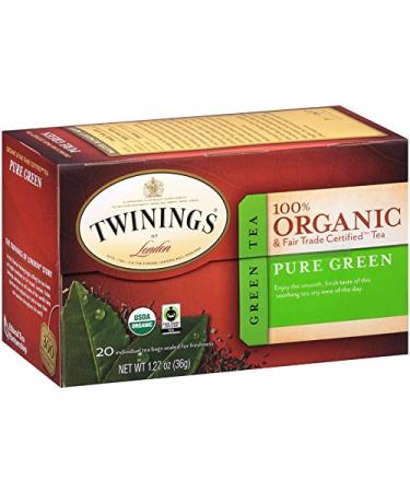Organic Fair Trade Pure Green Tea Bags - Twinings of London, 20 Count (Pack of 6) - Buy Online on SooperMarket.com