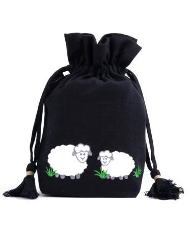Lantern Moon Meadow Bag  White Sheep/Black Back