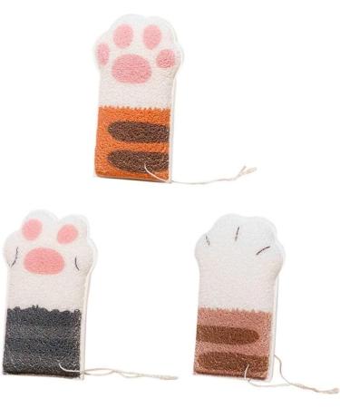 Body Exfoliating Sponge Elastic Bath Sponge Cute Bathing Clean Scrub Brush with 4 Cat Paws - Buy Online on SooperMarket.com