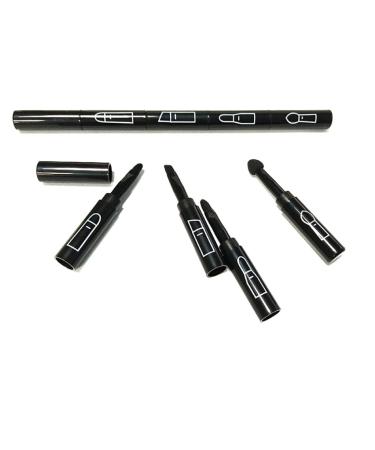 Premium 4-in-1 Detachable Makeup Brush Kit - Portable Travel Lip Eyeshadow & Eyebrow Brushes (Black) - International Shipping Available - Buy Online on SooperMarket.com