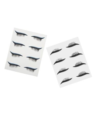 NOLITOY Makeup Eyeliner 8 Pairs Glitter Eyeliner Stickers Adhesive Eyeline Sticker Eyeliner Tape Miss Chic Fake Eyelashes 1 count (Pack of 1) As Shown