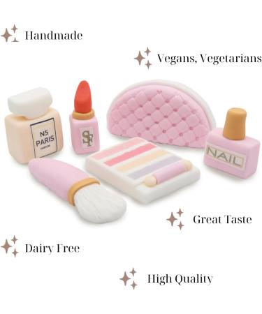 SugArt Edible Makeup Cake Toppers - Set of 6 | Perfume Lipstick Handbag & More | Handmade Cake Decorations for Birthdays & Beauty-Themed Cakes | Perfect on Fondant and Icing Cakes | Made of Sugar - Buy Online on SooperMarket.com