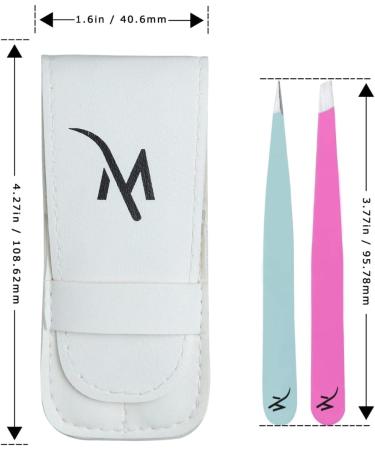 Professional Stainless Steel Precision Tweezers Set - For Eyebrows, Ingrown Hair, Facial Hair Removal - 2 Piece Set for Men and Women (Multi Color) - Buy Online on SooperMarket.com