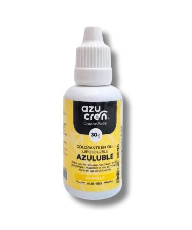 Azucren Oil Based Food Gel Colouring Yellow Ideal for Chocolate Buttercream and Cream 30 G