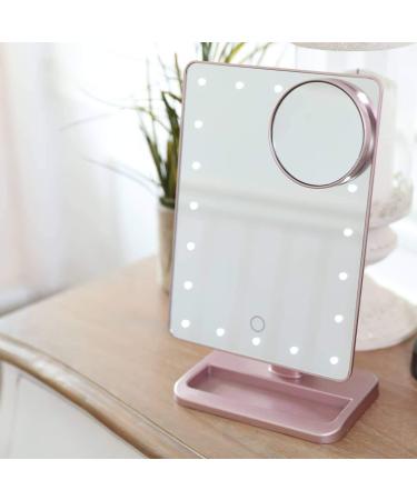 Hansong Vanity Makeup Mirror with Lights Bluetooth 20 LEDs Touch Screen Speaker Rose Gold - Buy Online on SooperMarket.com