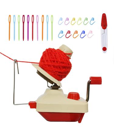 Yarn Ball Winder ,Convenient Ball Winder for Yarn,Yarn Swift and Ball Winder Combo with Easy Installation for Yarn Storage with 1 Pieces Scissors + 20 Pieces Stitch Knitting Needles(22)