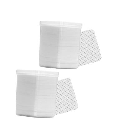 2 Box 400pcs Eyelash Cleaning Pads Cleansing Cotton Pads Lash Extensions Supplies Nail Polish Remove Pads Eyelash Extension Wipes Glue Face White Rub Chemical Fiber